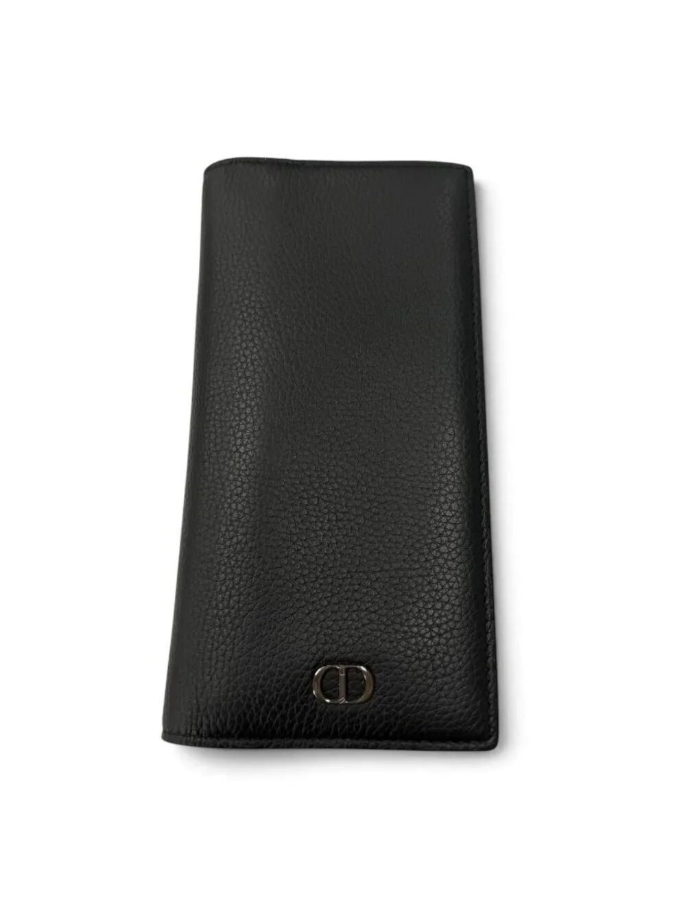 Dior Homme Leather CD Logo Wallet Bifold Black